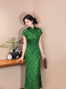 Baoxiang-Blume Vintage chinesischer Stil Qipao Damen Sommer Alltagskleidung