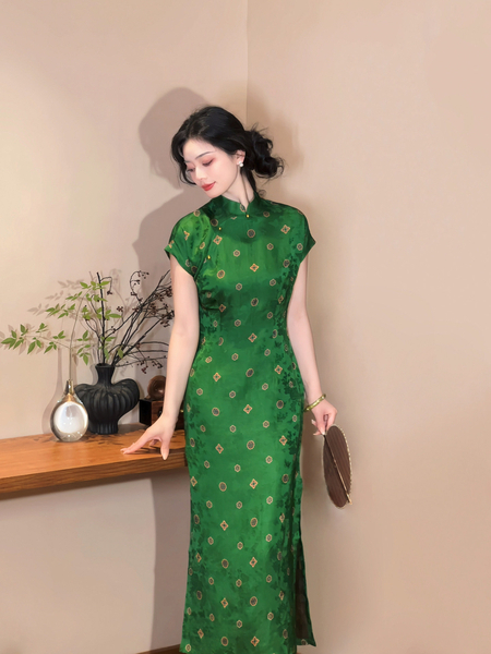 Baoxiang-Blume Vintage chinesischer Stil Qipao Damen Sommer Alltagskleidung