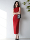 Red Chinese Style Qipao Dress For Engagement Toast