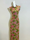 Pattern Pink Rabbit Chinese Style Rabbit Print Sleeveless Qipao Dress