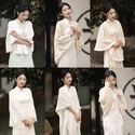 Elegant Slim Fit Cheongsam Shawl Cape Coat