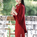 Elegant Slim Fit Cheongsam Shawl Cape Coat