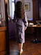 Gongluoxue-Violett langärmeliges chinesischer Stil Qipao Kleid Retro Violett