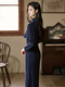 Vintage Qipao Shawl Set Elegant Autumn Cloak Dress