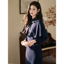 Vintage Qipao Shawl Set Elegant Autumn Cloak Dress