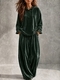 Velvet Two-Piece Set For Women Long Sleeve Casual Fall Winter