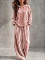 Velvet Two-Piece Set For Women Long Sleeve Casual Fall Winter