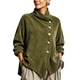 Vintage französischer hoher Kragen Cord Top Damen lockere Passform