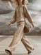 Light Brown Leopard Print Long Sleeve Slim Fit Sweatshirt And Pants Set