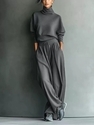 Women's Turtleneck Hoodie And Drawstring Pants Set