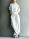 Women's Turtleneck Hoodie And Drawstring Pants Set