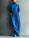 Women's Turtleneck Hoodie And Drawstring Pants Set
