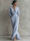 Solid Color V-Neck Long Dress With Belt Vacation Style