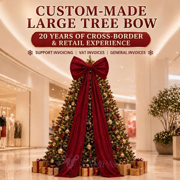 Large Custom Velvet Christmas Tree Bow Ornament