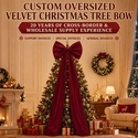 Large Custom Velvet Christmas Tree Bow Ornament
