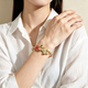 Gold-Plated Butterfly Flower Enamel Open Adjustable Bracelet