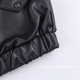 As shown Spliced Leather-Effect Jacket Coat