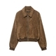 As shown in the picture Retro Suede Texture Effect Women's Jacket Coat