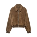 As shown in the picture Retro Suede Texture Effect Women's Jacket Coat