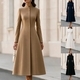 French Stand Collar Single-Breasted Trench Coat Dress