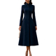 French Stand Collar Single-Breasted Trench Coat Dress