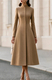 French Stand Collar Single-Breasted Trench Coat Dress