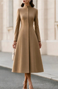 French Stand Collar Single-Breasted Trench Coat Dress