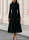 French Stand Collar Single-Breasted Trench Coat Dress