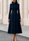 French Stand Collar Single-Breasted Trench Coat Dress