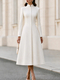 French Stand Collar Single-Breasted Trench Coat Dress