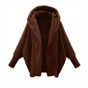 Women's Solid Color Long Sleeve Hooded Fleece Coat