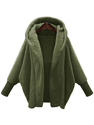 Women's Solid Color Long Sleeve Hooded Fleece Coat