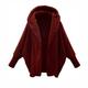 Women's Solid Color Long Sleeve Hooded Fleece Coat