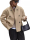 Three-Row Button Short Wool Coat Jacket