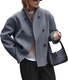 Three-Row Button Short Wool Coat Jacket