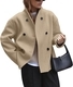 Three-Row Button Short Wool Coat Jacket
