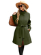 Retro Solid Color Button Stand Collar Wool Coat