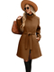 Retro Solid Color Button Stand Collar Wool Coat