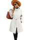 Retro Solid Color Button Stand Collar Wool Coat