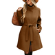 Retro Solid Color Button Stand Collar Wool Coat