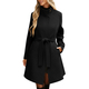 Retro Solid Color Button Stand Collar Wool Coat