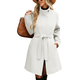Retro Solid Color Button Stand Collar Wool Coat