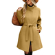 Retro Solid Color Button Stand Collar Wool Coat