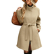 Retro Solid Color Button Stand Collar Wool Coat