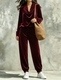 Women's Casual Cowl Neck Long Sleeve Top And Jogger Pants Set