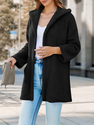Women's Fleece Hooded Cardigan Mid-Length Coat