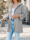 Women's Fleece Hooded Cardigan Mid-Length Coat