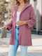 Women's Fleece Hooded Cardigan Mid-Length Coat