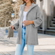 Women's Fleece Hooded Cardigan Mid-Length Coat