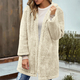 Women's Fleece Hooded Cardigan Mid-Length Coat